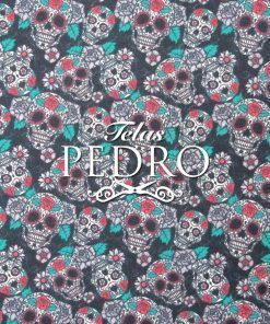 Popelín algodón estampado (patchwork)  - Skull Flowers